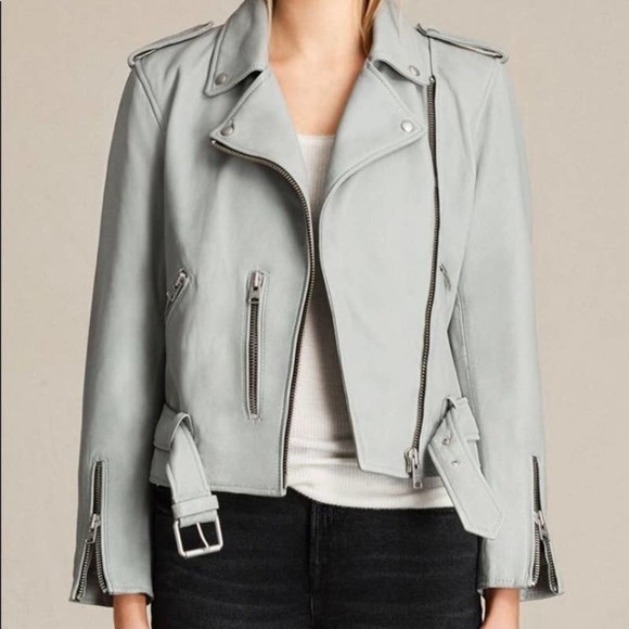 mint leather jacket